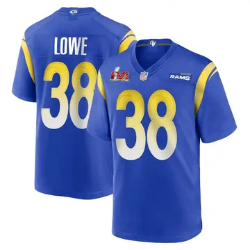 Nike Duron Lowe Men's Game Los Angeles Rams Royal Alternate Super Bowl LVI Bound Jersey