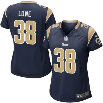 Nike Duron Lowe Women's Game Los Angeles Rams Navy Team Color Jersey