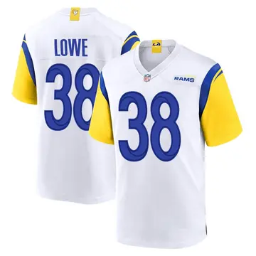 Nike Duron Lowe Youth Game Los Angeles Rams White Jersey