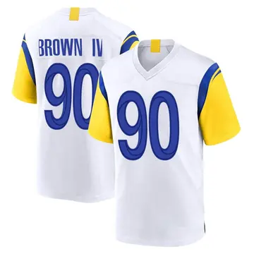 Nike Earnest Brown IV Men's Game Los Angeles Rams White Jersey