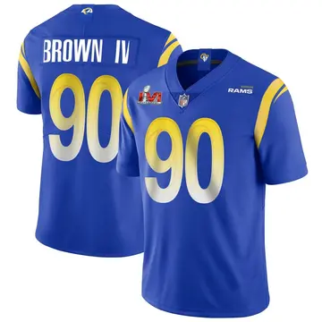 Nike Earnest Brown IV Men's Limited Los Angeles Rams Royal Alternate Vapor Untouchable Super Bowl LVI Bound Jersey