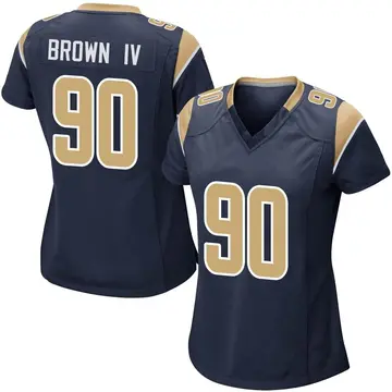 Nike Earnest Brown IV Women's Game Los Angeles Rams Navy Team Color Jersey