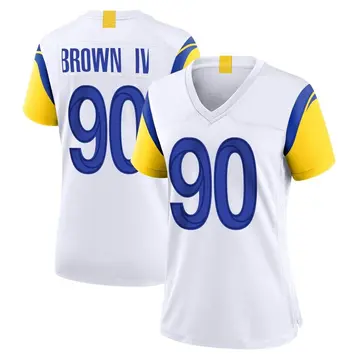 Nike Earnest Brown IV Women's Game Los Angeles Rams White Jersey