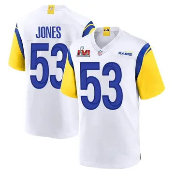 Nike Ernest Jones Men's Game Los Angeles Rams White Super Bowl LVI Bound Jersey