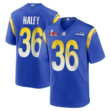Nike Grant Haley Men's Game Los Angeles Rams Royal Alternate Super Bowl LVI Bound Jersey
