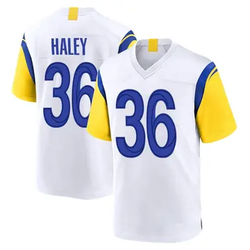 Nike Grant Haley Men's Game Los Angeles Rams White Jersey