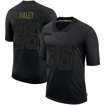 Nike Grant Haley Men's Limited Los Angeles Rams Black 2020 Salute To Service Jersey