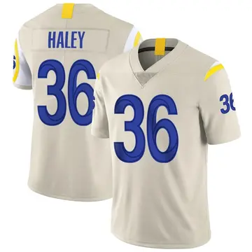 Nike Grant Haley Men's Limited Los Angeles Rams Bone Vapor Jersey