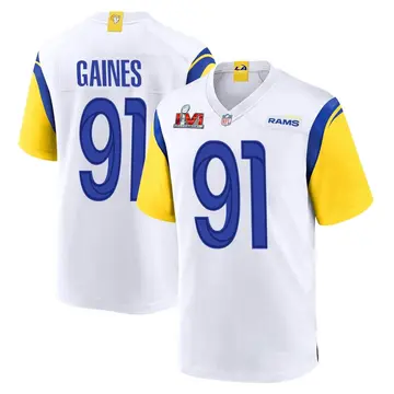Nike Greg Gaines Men's Game Los Angeles Rams White Super Bowl LVI Bound Jersey