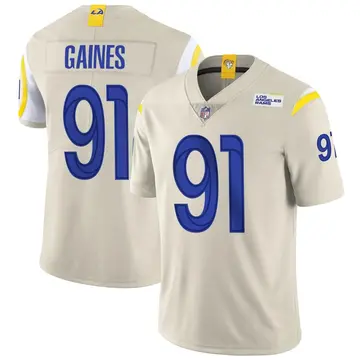 Nike Greg Gaines Men's Limited Los Angeles Rams Bone Vapor Jersey