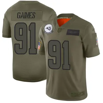Nike Greg Gaines Men's Limited Los Angeles Rams Camo 2019 Salute to Service Jersey