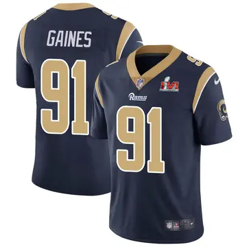 Nike Greg Gaines Men's Limited Los Angeles Rams Navy Team Color Vapor Untouchable Super Bowl LVI Bound Jersey