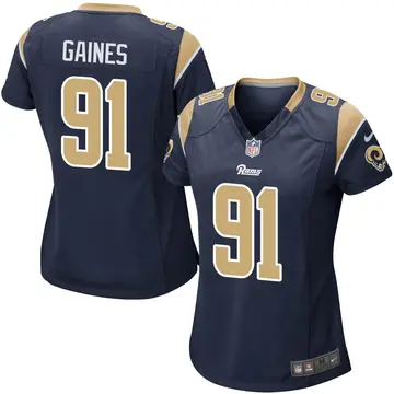 Nike Greg Gaines Women's Game Los Angeles Rams Navy Team Color Jersey