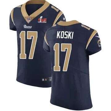 Nike J.J. Koski Men's Elite Los Angeles Rams Navy Team Color Vapor Untouchable Super Bowl LVI Bound Jersey