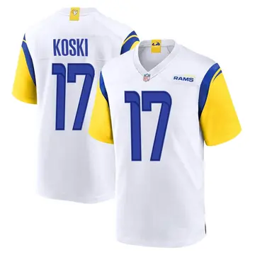 Nike J.J. Koski Men's Game Los Angeles Rams White Jersey