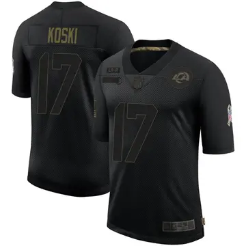 Nike J.J. Koski Men's Limited Los Angeles Rams Black 2020 Salute To Service Jersey