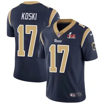 Nike J.J. Koski Men's Limited Los Angeles Rams Navy Team Color Vapor Untouchable Super Bowl LVI Bound Jersey