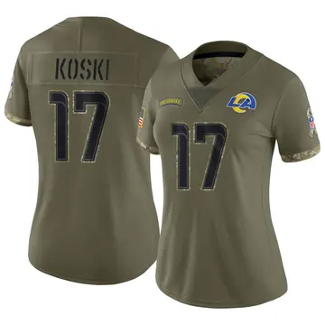 Nike J.J. Koski Women's Limited Los Angeles Rams Olive 2022 Salute To Service Jersey