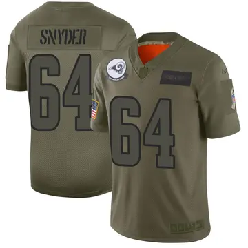 Nike Jack Snyder Men's Limited Los Angeles Rams Camo 2019 Salute to Service Jersey