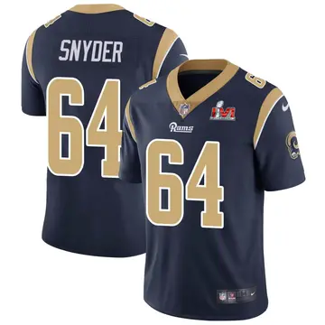 Nike Jack Snyder Men's Limited Los Angeles Rams Navy Team Color Vapor Untouchable Super Bowl LVI Bound Jersey