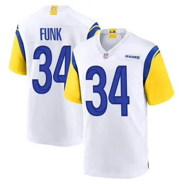 Nike Jake Funk Men's Game Los Angeles Rams White Jersey