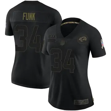 Nike Jake Funk Women's Limited Los Angeles Rams Black 2020 Salute To Service Jersey