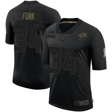 Nike Jake Funk Youth Limited Los Angeles Rams Black 2020 Salute To Service Jersey
