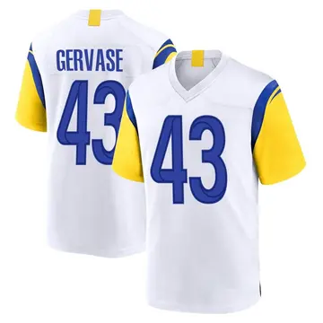 Nike Jake Gervase Men's Game Los Angeles Rams White Jersey