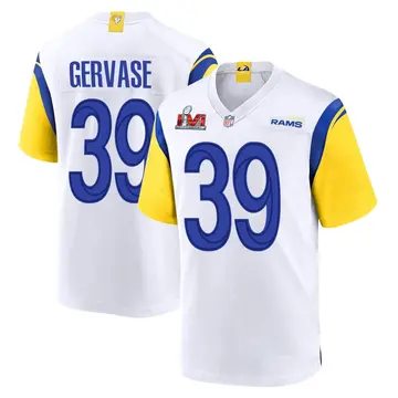 Nike Jake Gervase Men's Game Los Angeles Rams White Super Bowl LVI Bound Jersey