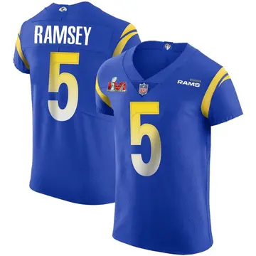 Nike Jalen Ramsey Men's Elite Los Angeles Rams Royal Jalen ey Alternate Vapor Untouchable Super Bowl LVI Bound Jersey