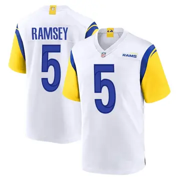 Nike Jalen Ramsey Men's Game Los Angeles Rams White Jalen ey Jersey