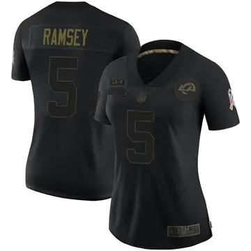 Nike Jalen Ramsey Women's Limited Los Angeles Rams Black Jalen ey 2020 Salute To Service Jersey