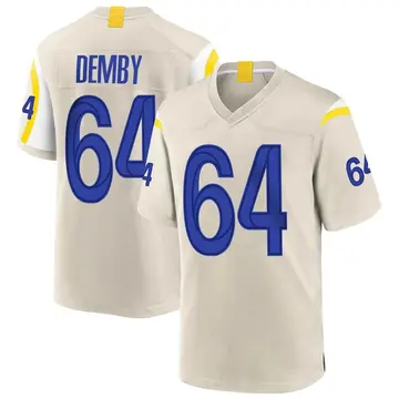 Nike Jamil Demby Men's Game Los Angeles Rams Bone Jersey