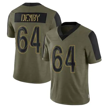 Nike Jamil Demby Men's Limited Los Angeles Rams Olive 2021 Salute To Service Jersey