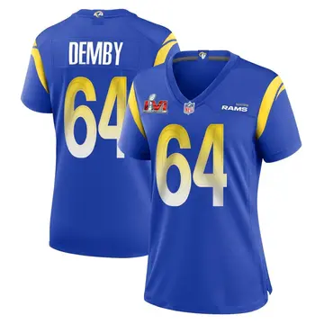 Nike Jamil Demby Women's Game Los Angeles Rams Royal Alternate Super Bowl LVI Bound Jersey