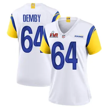 Nike Jamil Demby Women's Game Los Angeles Rams White Super Bowl LVI Bound Jersey