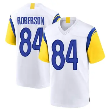 Nike Jaquarii Roberson Men's Game Los Angeles Rams White Jersey