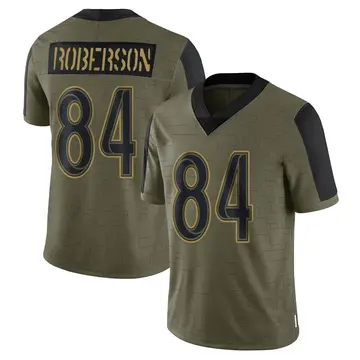 Nike Jaquarii Roberson Men's Limited Los Angeles Rams Olive 2021 Salute To Service Jersey