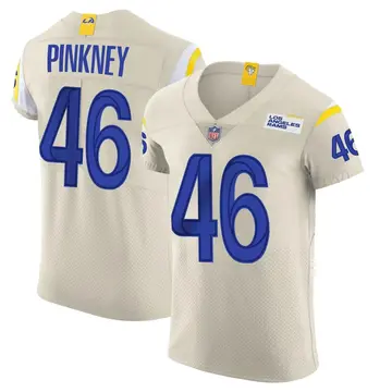 Nike Jared Pinkney Men's Elite Los Angeles Rams Bone Vapor Jersey