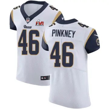 Nike Jared Pinkney Men's Elite Los Angeles Rams White Vapor Untouchable Super Bowl LVI Bound Jersey