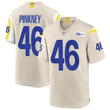 Nike Jared Pinkney Men's Game Los Angeles Rams Bone Jersey