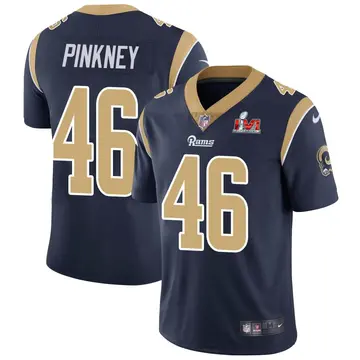 Nike Jared Pinkney Men's Limited Los Angeles Rams Navy Team Color Vapor Untouchable Super Bowl LVI Bound Jersey