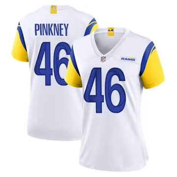 Nike Jared Pinkney Women's Game Los Angeles Rams White Jersey