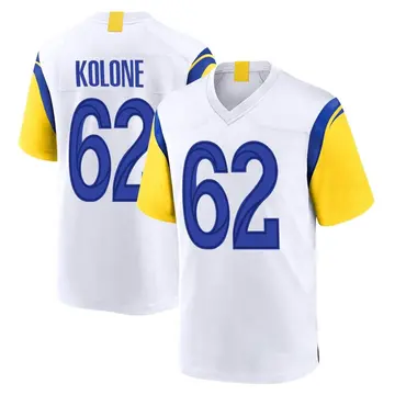 Nike Jeremiah Kolone Men's Game Los Angeles Rams White Jersey