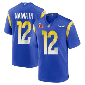 Nike Joe Namath Men's Game Los Angeles Rams Royal Alternate Super Bowl LVI Bound Jersey