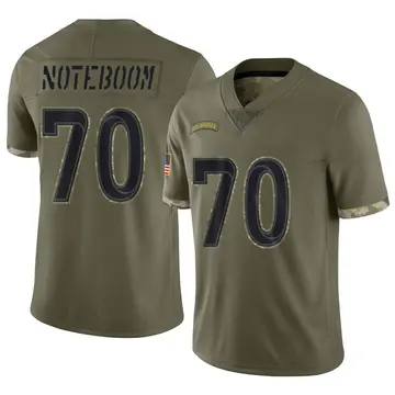 Nike Joe Noteboom Men's Limited Los Angeles Rams Olive 2022 Salute To Service Jersey