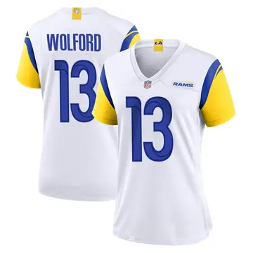 Nike John Wolford Women's Game Los Angeles Rams White Jersey