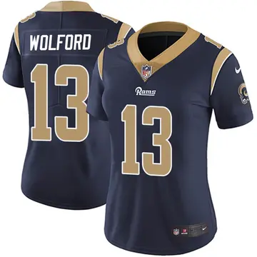 Nike John Wolford Women's Limited Los Angeles Rams Navy Team Color Vapor Untouchable Jersey