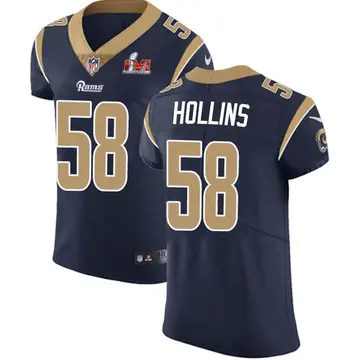 Nike Justin Hollins Men's Elite Los Angeles Rams Navy Team Color Vapor Untouchable Super Bowl LVI Bound Jersey