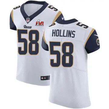 Nike Justin Hollins Men's Elite Los Angeles Rams White Vapor Untouchable Super Bowl LVI Bound Jersey